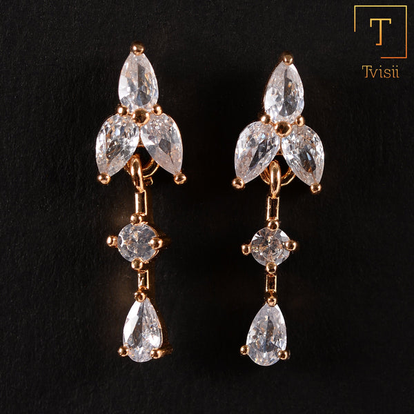 Aurisia- Stone Studded Zirconia Dangler Earrings