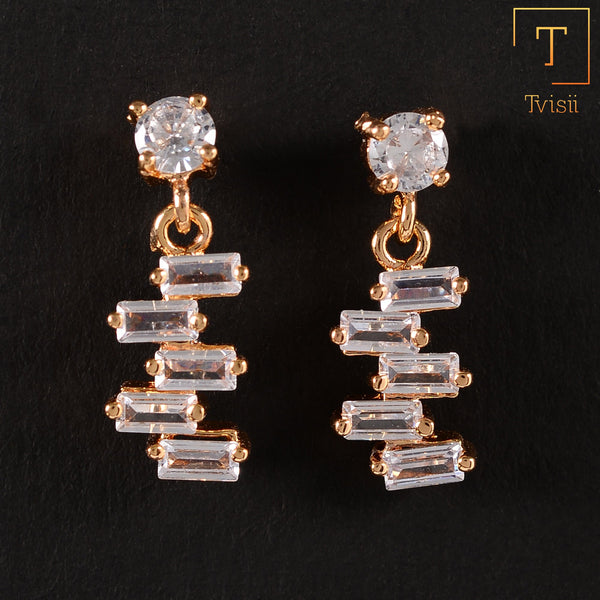 Moonelle- Stone Studded Zirconia Dangler Earrings