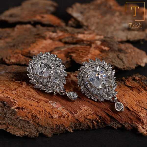 Lumirea- Stone Studded Zirconia Stud Earrings