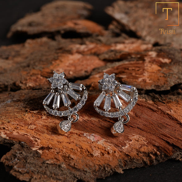 Asterina- Stone Studded Zirconia Stud Earrings