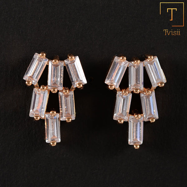 Starlisse- Stone Studded Zirconia Stud Earrings
