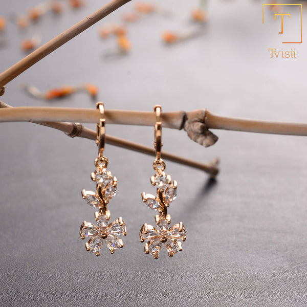 Stelliana- Stone Studded Zirconia Dangler Earrings