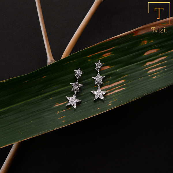 Lumisielle- Stone Studded Zirconia Dangler Earrings