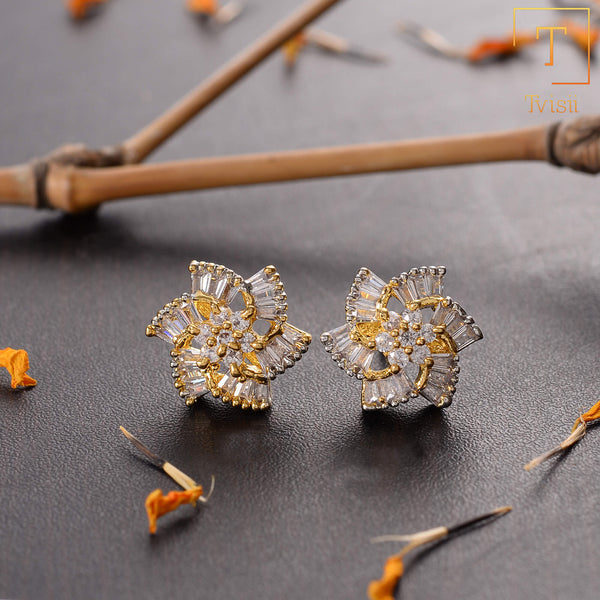 Stellory- Stone Studded Zirconia Stud Earrings