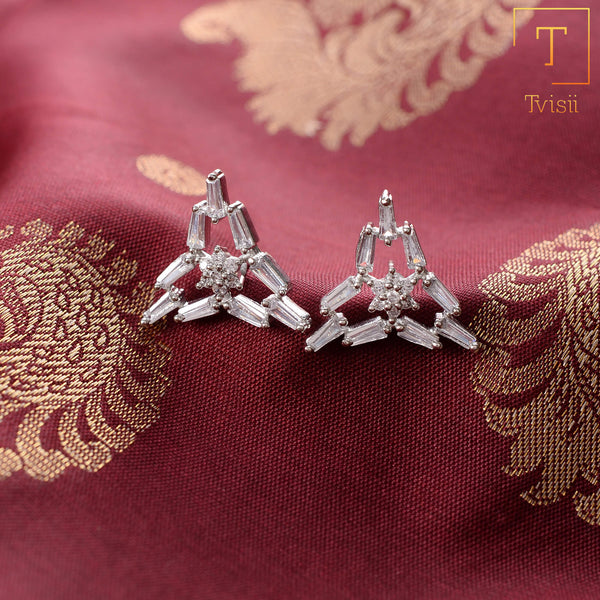 Starlissea- Stone Studded Zirconia Stud Earrings
