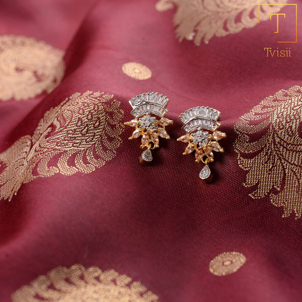 Cosmielle- Stone Studded Zirconia Stud Earrings