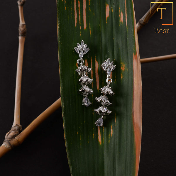 Galaxelle- Stone Studded Zirconia Dangler Earrings