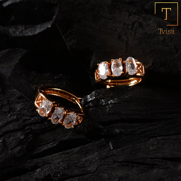 Astrinelle- Stone Studded Zirconia Bali Earrings