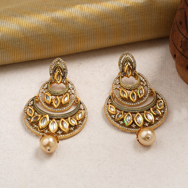 Anvika- Hanging Pearl Dangler Earrings