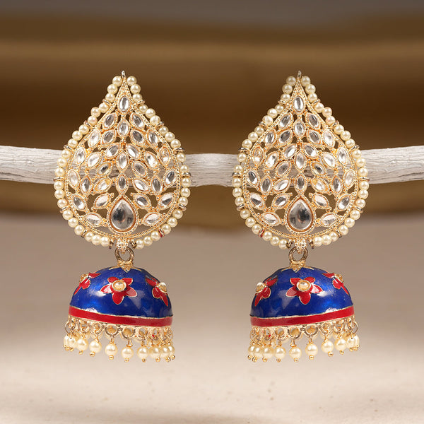 Avira- Kundan Studded jhumka earrings