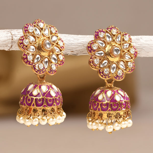 Kundan floral Jhumka