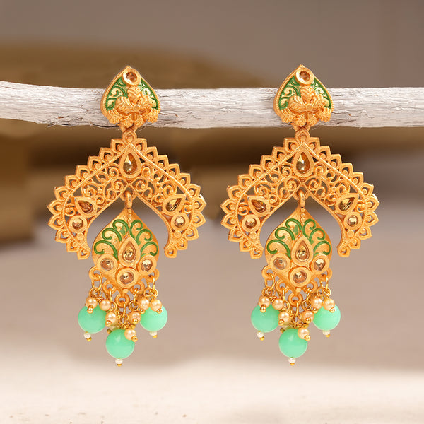 Green Meenakari Earring