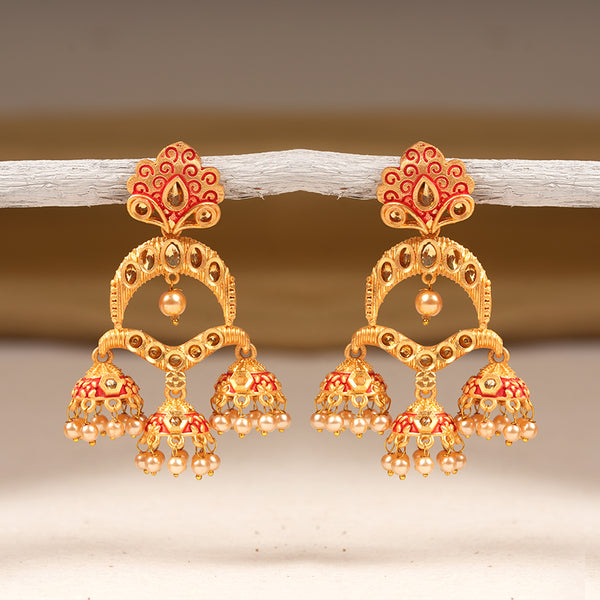 Brass Meenakari Earrings