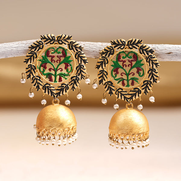 Lekha- Hanging Pearl Jhumka Earrings