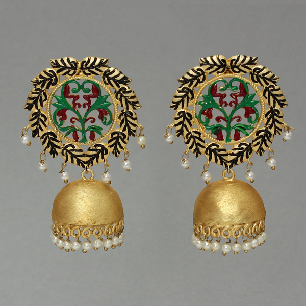 Matte finish hand-painted Jhumka