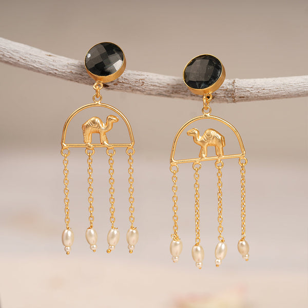 Samaira- Stone Studded Dangler Earrings