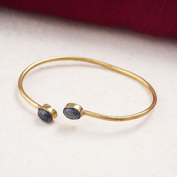 Trisha- Stone Studded Golden Bracelet(Blue)