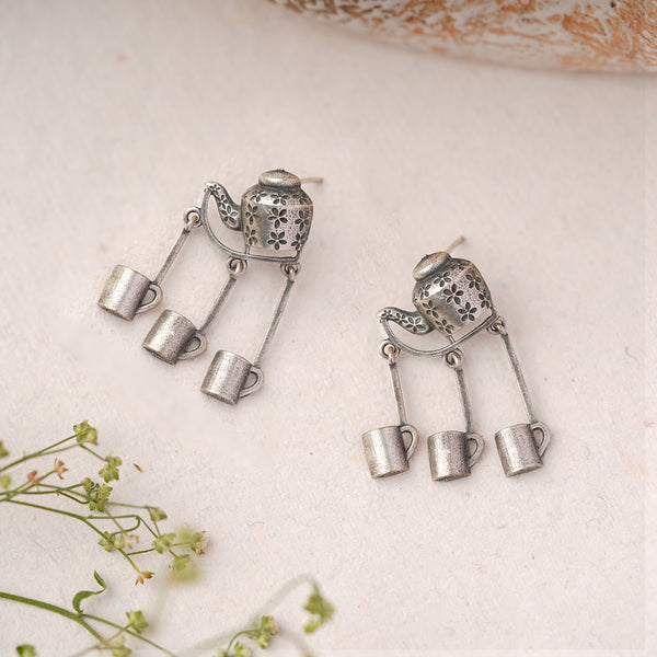 Small Chaiwali Brass Earrings