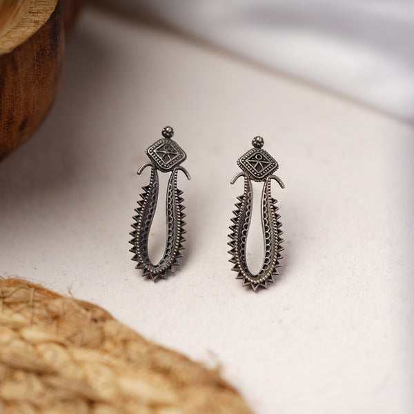 Silver Toned  Traditional Brass Earrings