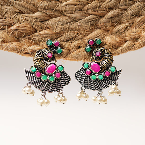 Silver Tone Brass Earrings