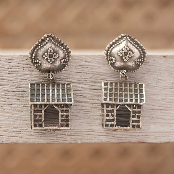 Silver Toned Brass Earrings