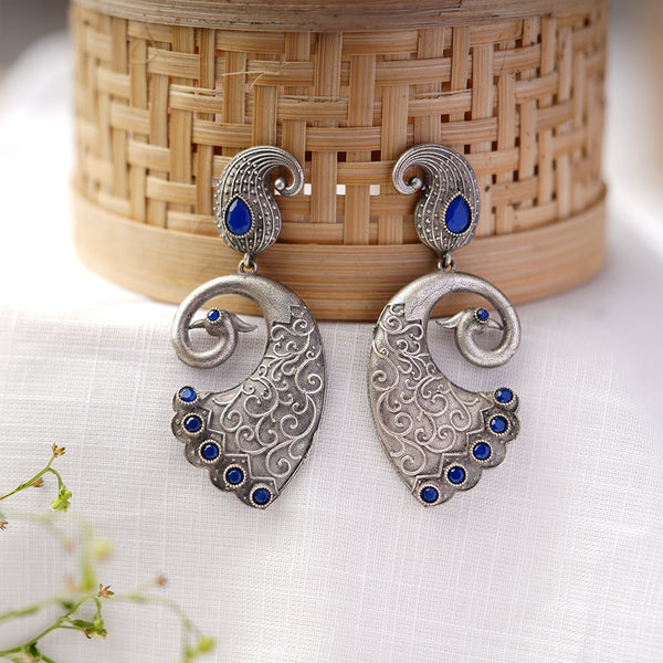 Silver Toned Brass Earrings