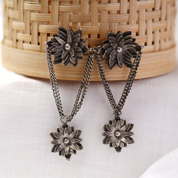 Silver Toned Brass Earrings