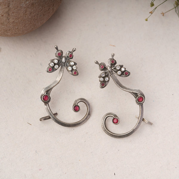 Silver Toned Brass Earrings