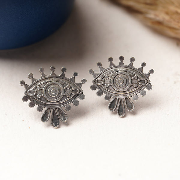 Silver Toned Brass Earrings