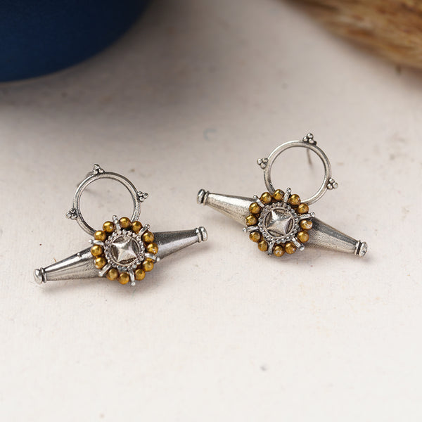 Silver Toned Brass Earrings
