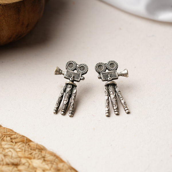 Silver Toned Brass Earrings
