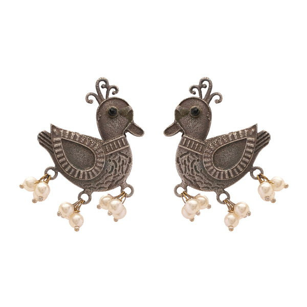 Silver Toned Brass Earrings