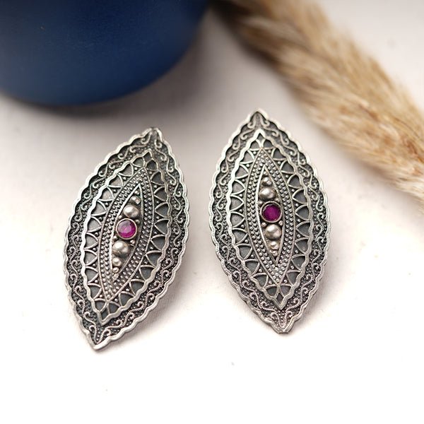 Silvery Statement brass  Earrings