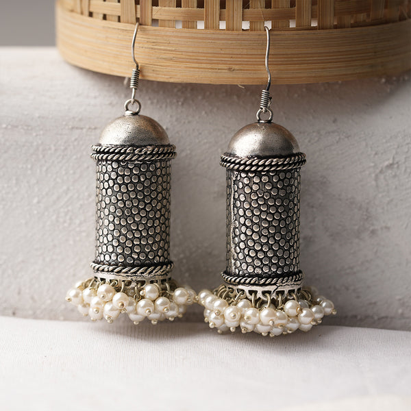 Heavy Brass Danglers with Lots of Pearls