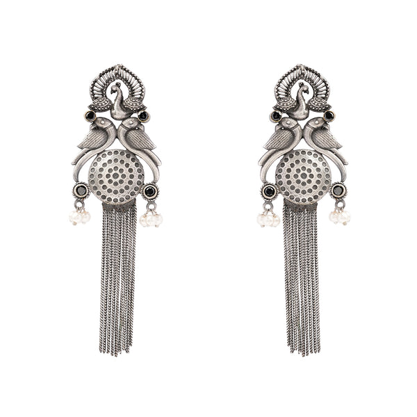 Statement brass Chained Earrings