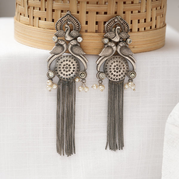 Statement brass Chained Earrings