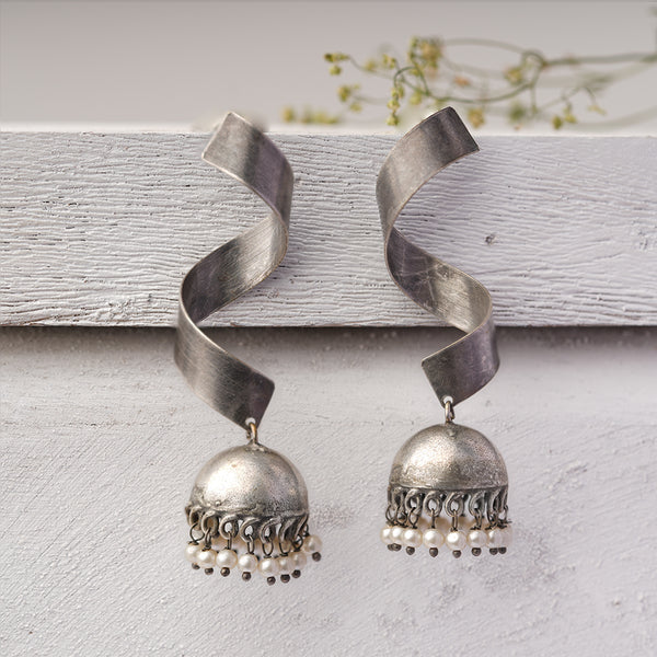 Silver Toned Brass Earrings