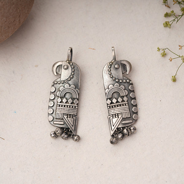 Silvertoned Handcrated Brass Earring