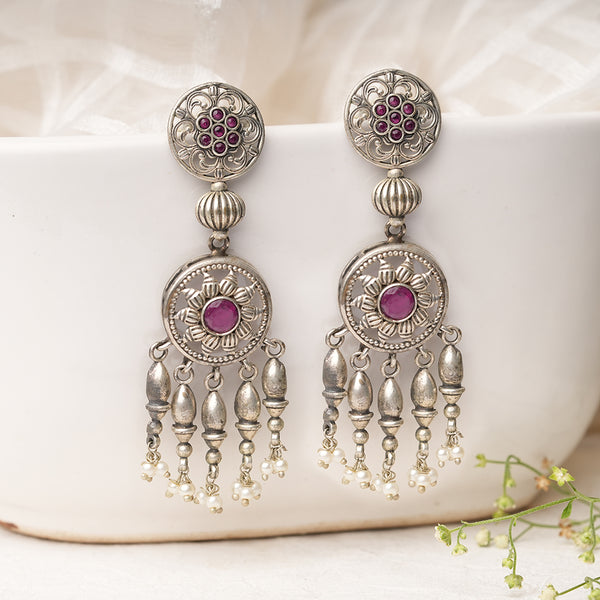 Silver Toned Handcrafted Earrings