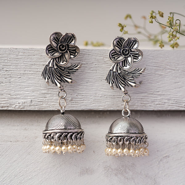 Brass Danglers with hanging Baby Pearls