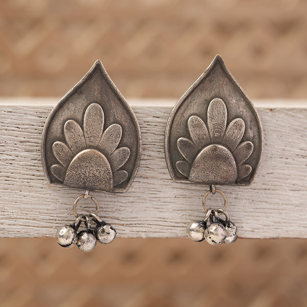 Flower Petal Shaped Oxidised Earrings