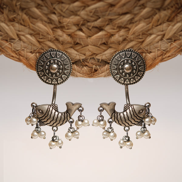 Fish Motif Oxidised Earrings