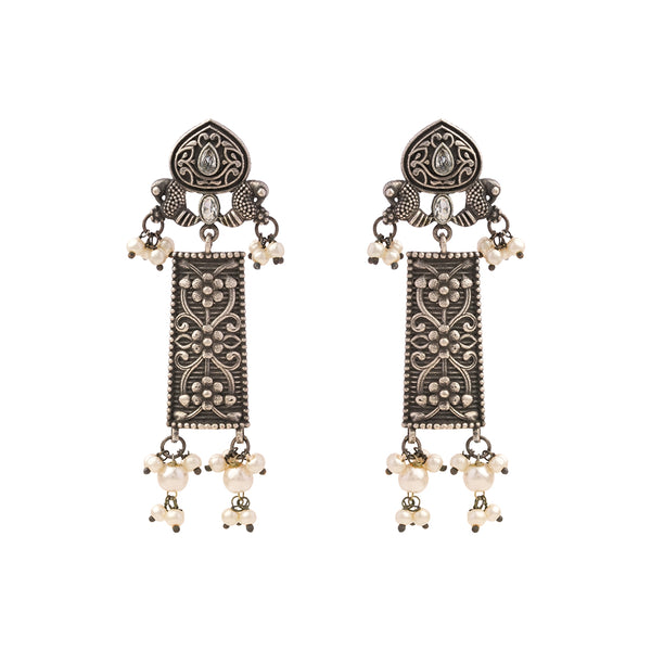 Silver Toned Brass Earrings