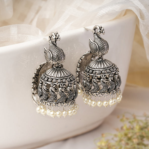 Peacock Brass Earrings