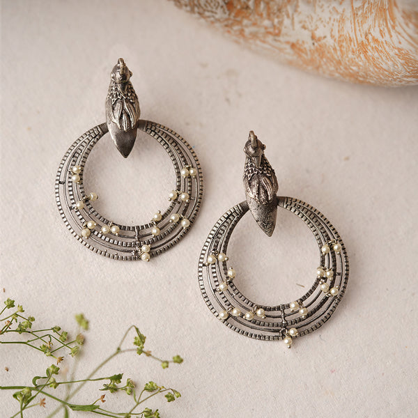 Silver Toned Brass Earrings