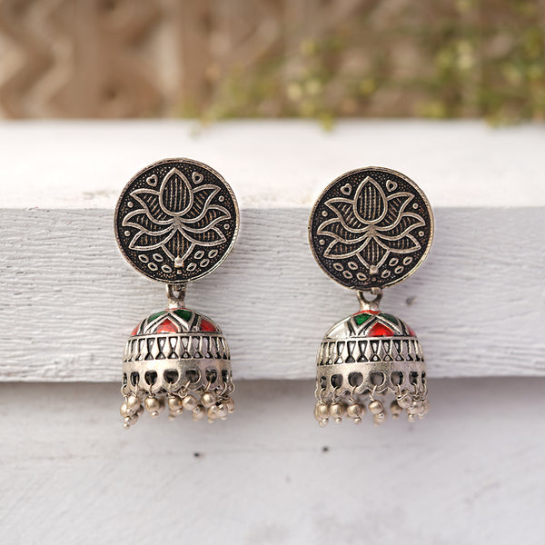 Oxidised dome shaped Jhumki