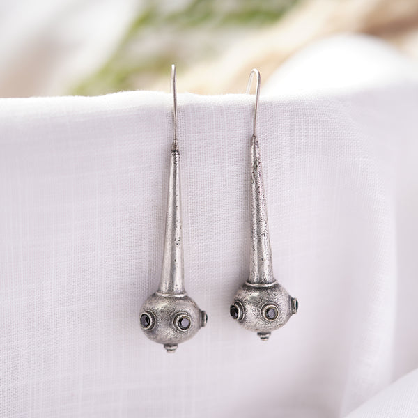 Silvertoned Handcrated Brass Earring