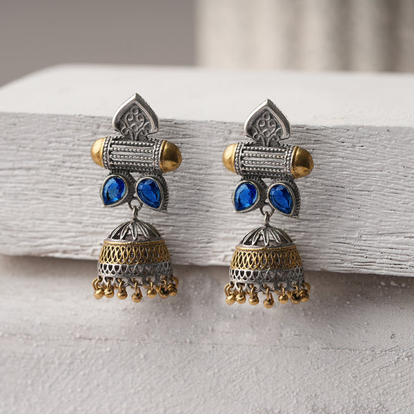 Dual toned Antique polish Brass Danglers