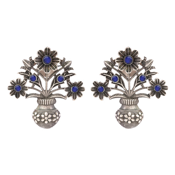 stone flower port earrings