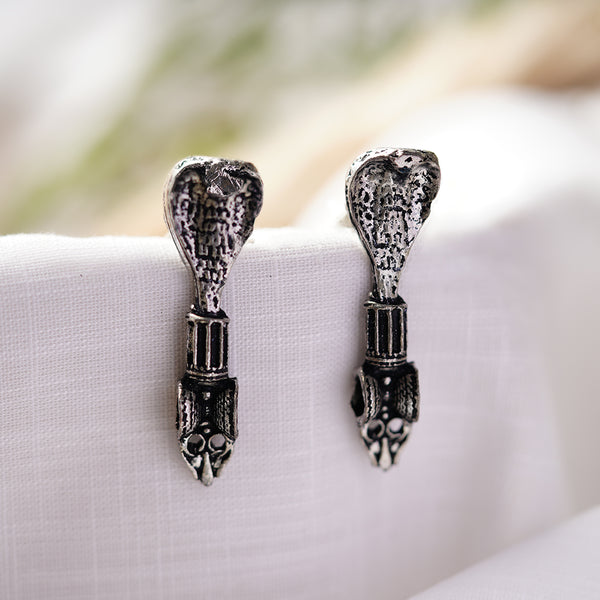 Oxidised Earrings with snake motif